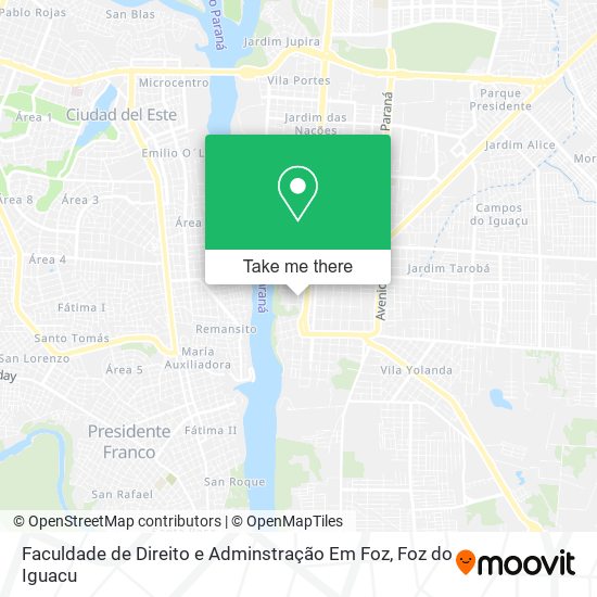 Faculdade de Direito e Adminstração Em Foz map