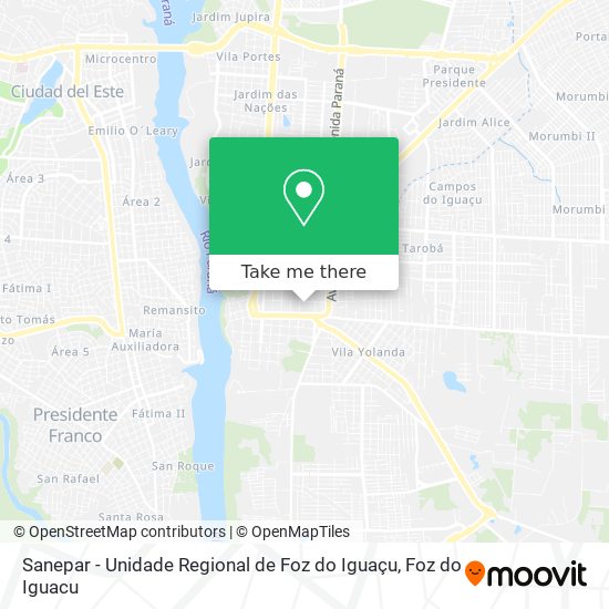 Sanepar - Unidade Regional de Foz do Iguaçu map
