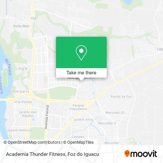 Mapa Academia Thunder Fitness