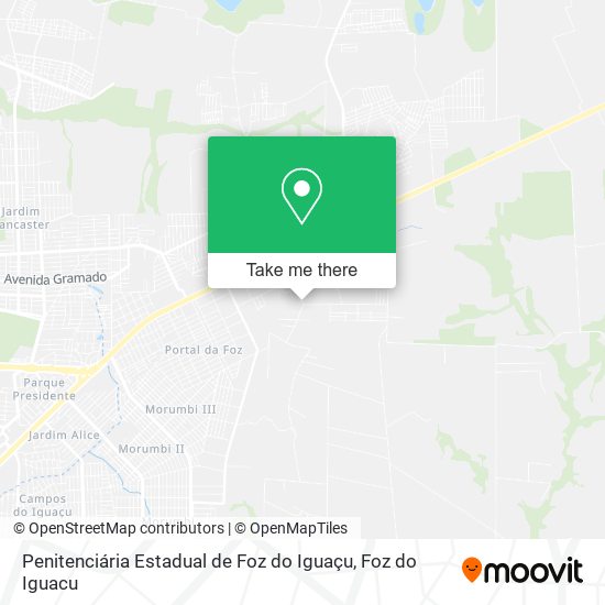 Mapa Penitenciária Estadual de Foz do Iguaçu