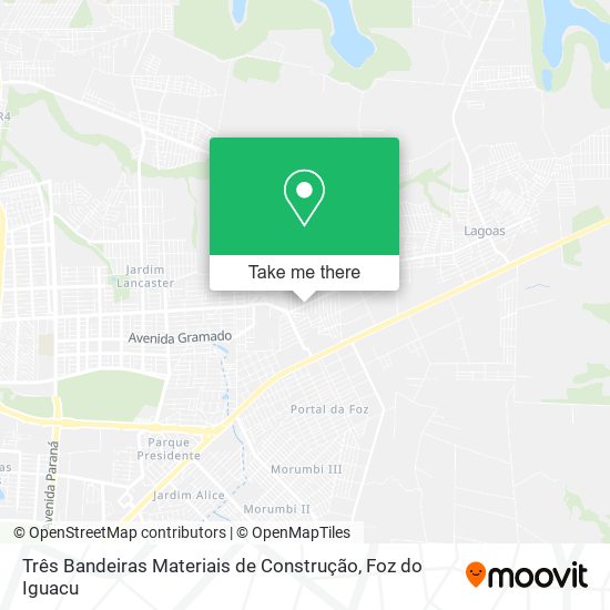 Três Bandeiras Materiais de Construção map