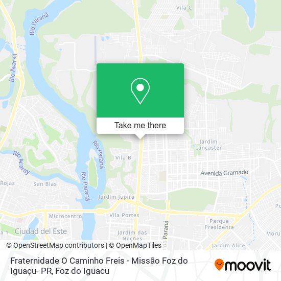 Mapa Fraternidade O Caminho Freis - Missão Foz do Iguaçu- PR
