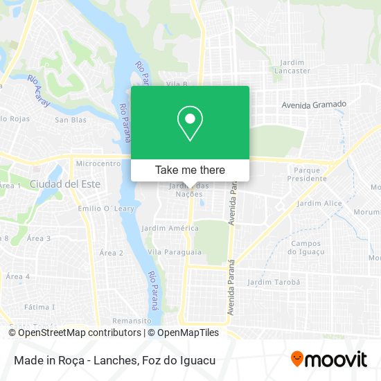 Made in Roça - Lanches map