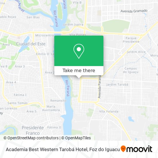 Academia Best Western Tarobá Hotel map