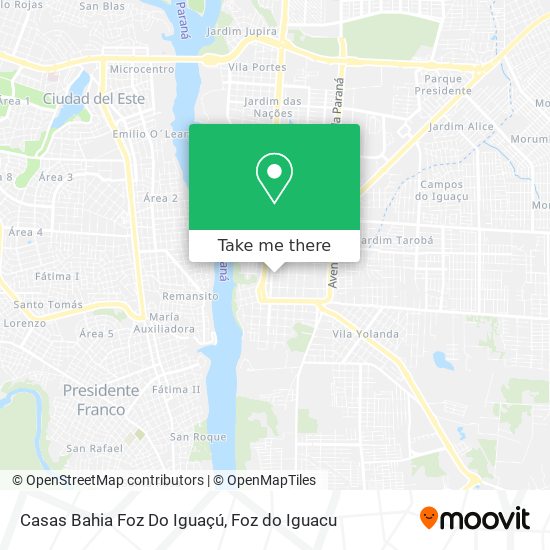 Casas Bahia Foz Do Iguaçú map