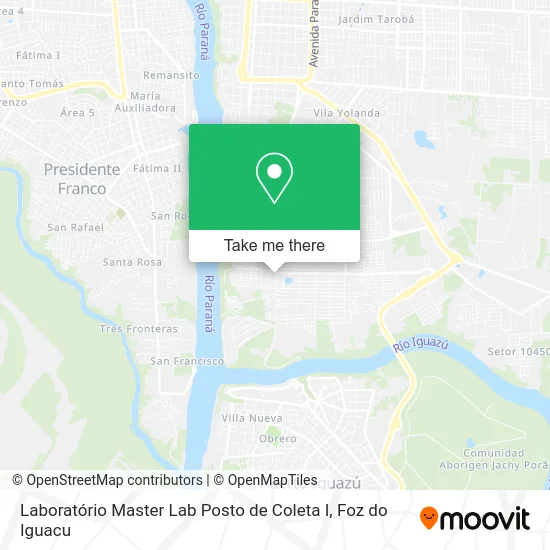 Laboratório Master Lab Posto de Coleta I map