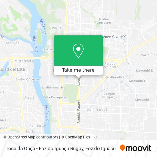 Mapa Toca da Onça - Foz do Iguaçu Rugby