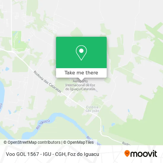 Voo GOL 1567 - IGU - CGH map