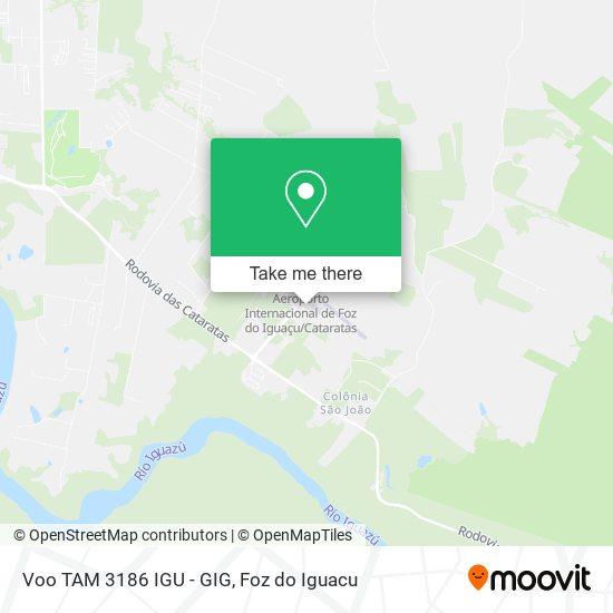 Mapa Voo TAM 3186 IGU - GIG