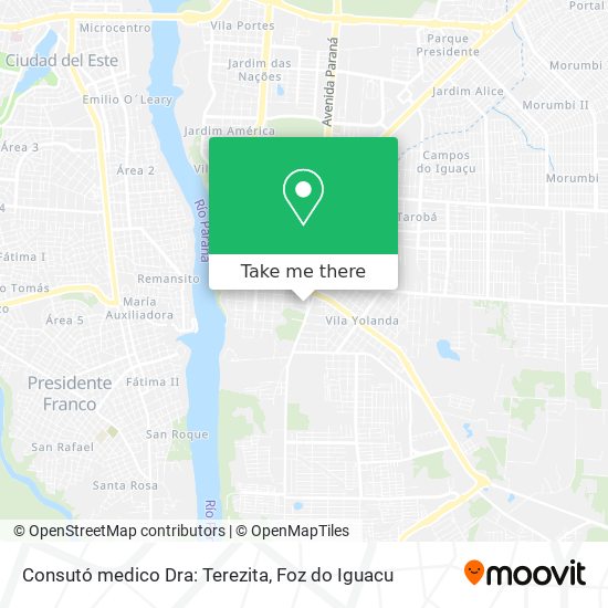 Consutó medico Dra: Terezita map