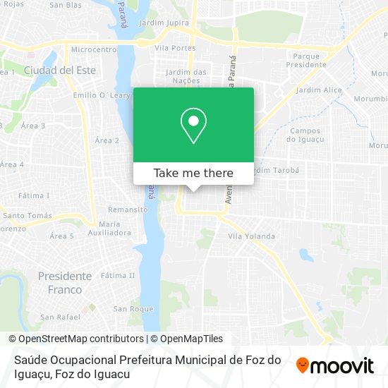 Saúde Ocupacional Prefeitura Municipal de Foz do Iguaçu map