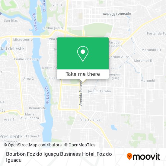 Mapa Bourbon Foz do Iguaçu Business Hotel