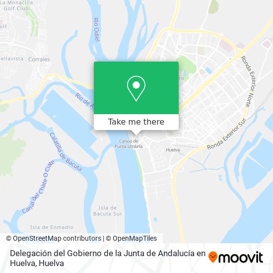 mapa Delegación del Gobierno de la Junta de Andalucía en Huelva