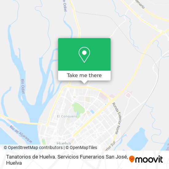 mapa Tanatorios de Huelva. Servicios Funerarios San José