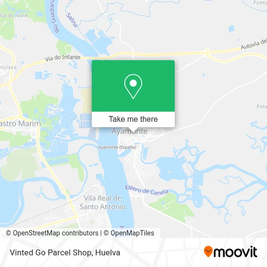 Vinted Go Parcel Shop map