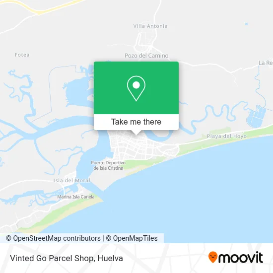 Vinted Go Parcel Shop map