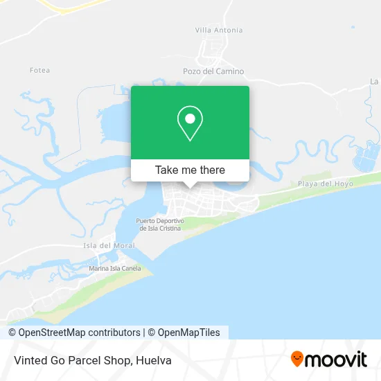 Vinted Go Parcel Shop map