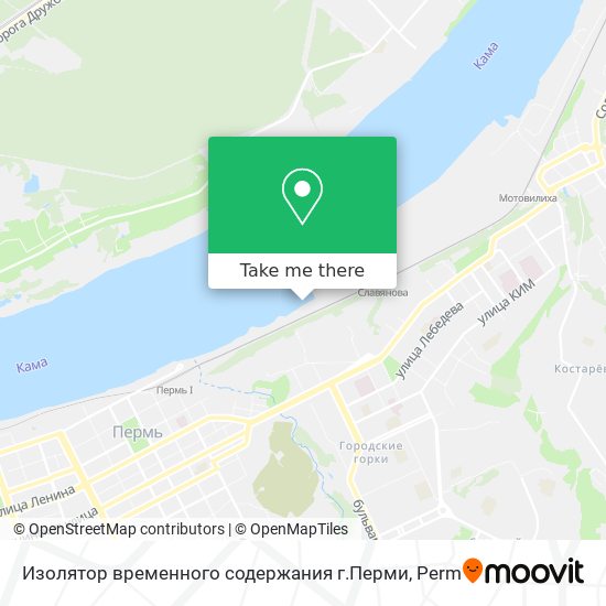 Изолятор временного содержания г.Перми map
