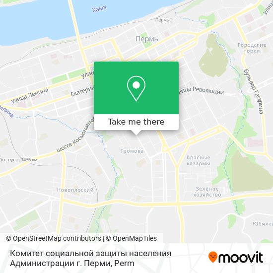 Комитет социальной защиты населения Администрации г. Перми map
