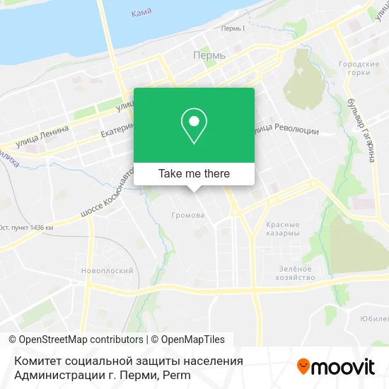 Комитет социальной защиты населения Администрации г. Перми map