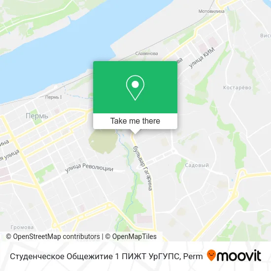 Студенческое Общежитие 1 ПИЖТ УрГУПС map