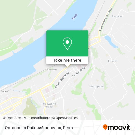 Остановка  Рабочий поселок map