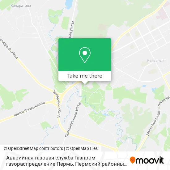 Аварийная газовая служба Газпром газораспределение Пермь, Пермский районный филиал map