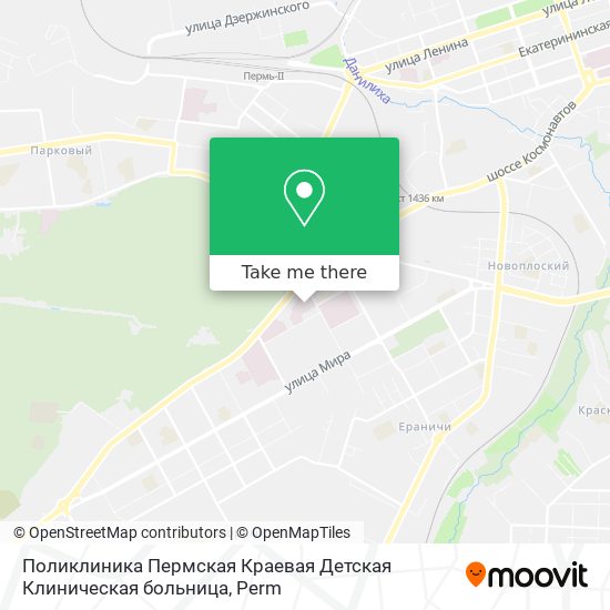 Поликлиника Пермская Краевая Детская Клиническая больница map