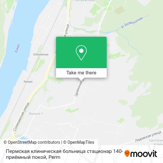 Пермская клиническая больница стационар 140-приёмный покой map