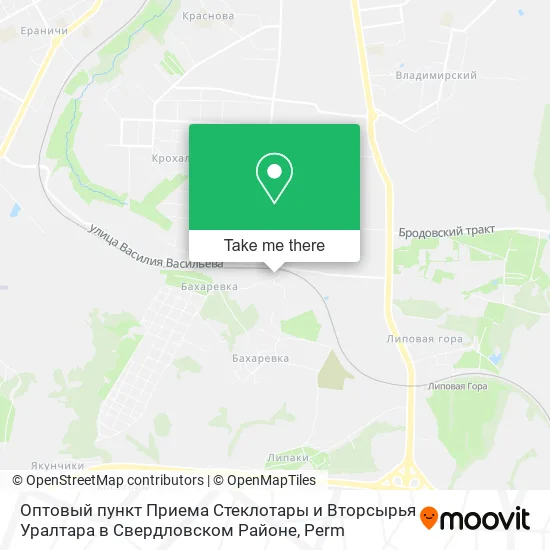 Оптовый пункт Приема Стеклотары и Вторсырья Уралтара в Свердловском Районе map