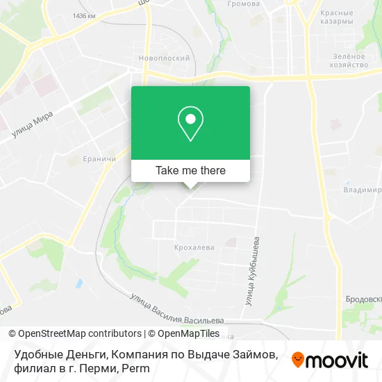 Удобные Деньги, Компания по Выдаче Займов, филиал в г. Перми map