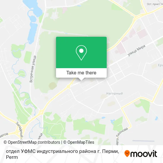 отдел УФМС индустриального района г. Перми map