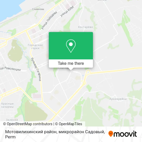 Мотовилихинский район, микрорайон Садовый map
