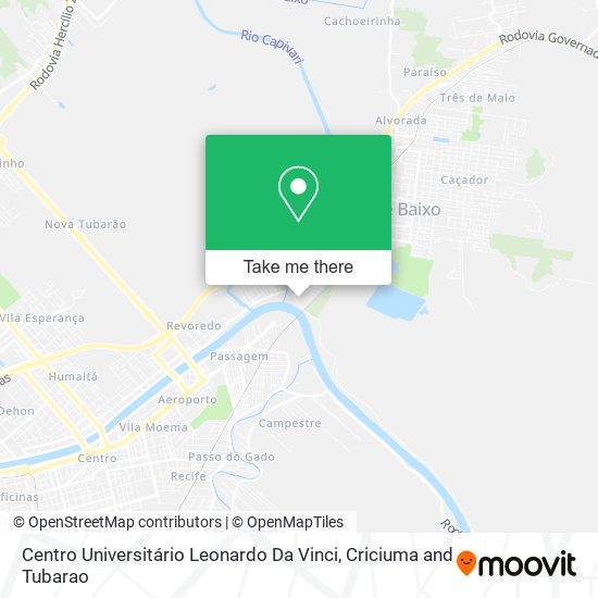 Mapa Centro Universitário Leonardo Da Vinci