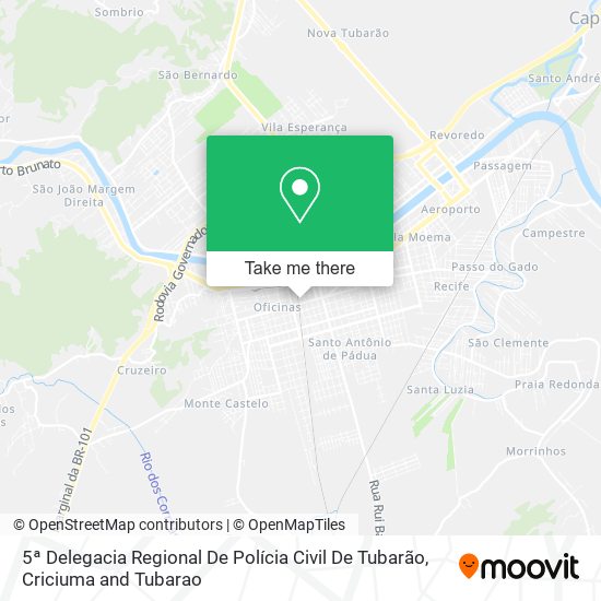 5ª Delegacia Regional De Polícia Civil De Tubarão map
