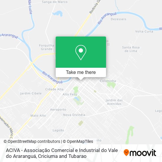 ACIVA - Associação Comercial e Industrial do Vale do Araranguá map