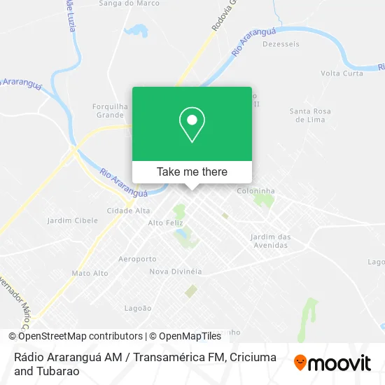 Rádio Araranguá AM / Transamérica FM map