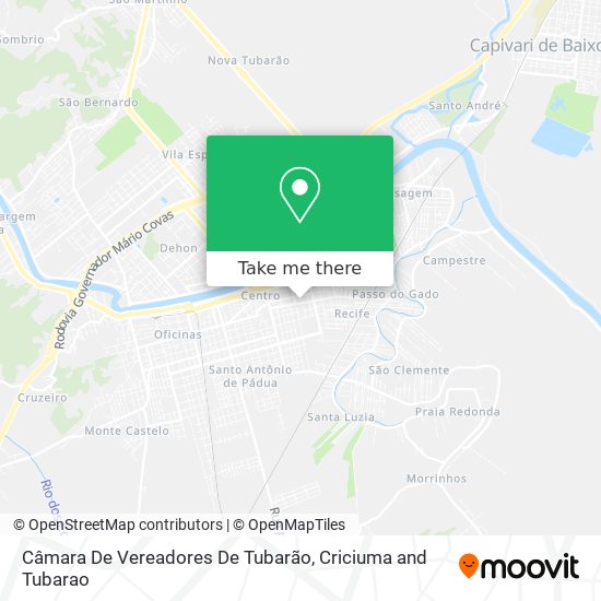 Câmara De Vereadores De Tubarão map