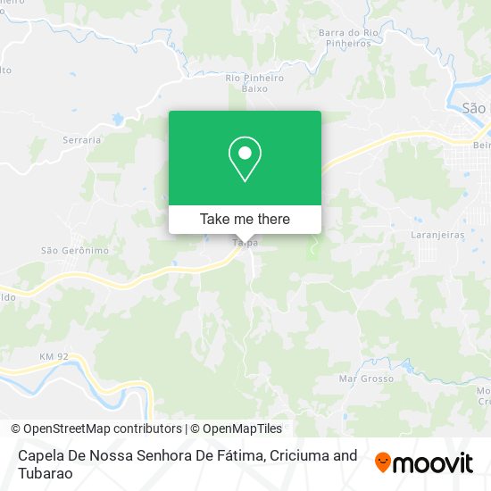 Mapa Capela De Nossa Senhora De Fátima