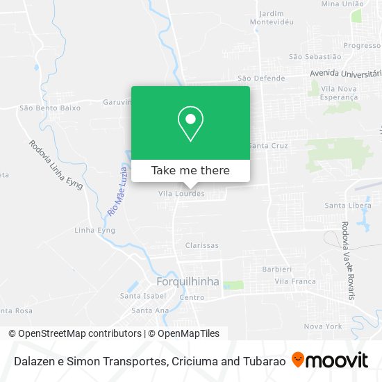 Mapa Dalazen e Simon Transportes