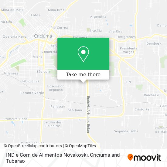IND e Com de Alimentos Novakoski map