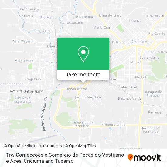 Trw Confeccoes e Comercio de Pecas do Vestuario e Aces map