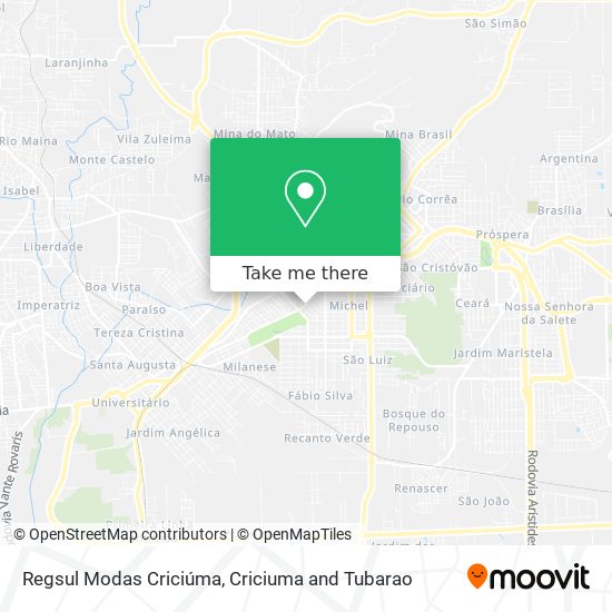Regsul Modas Criciúma map
