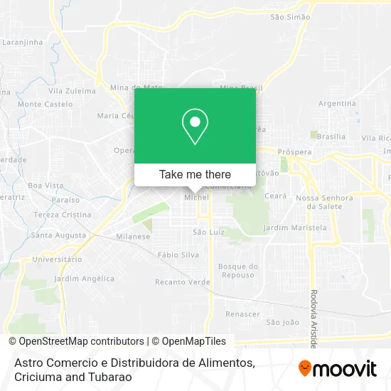 Astro Comercio e Distribuidora de Alimentos map