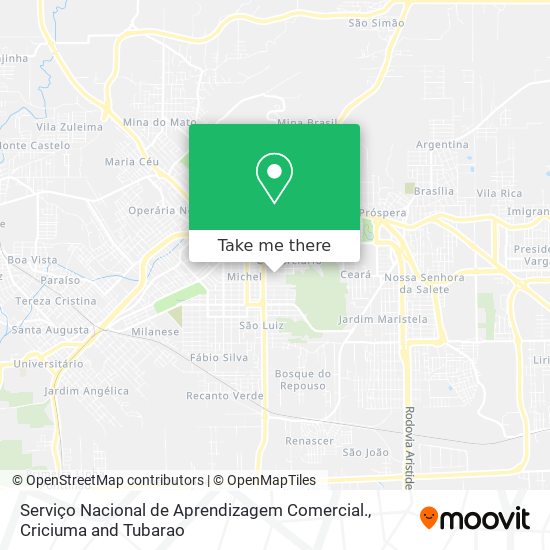 Serviço Nacional de Aprendizagem Comercial. map