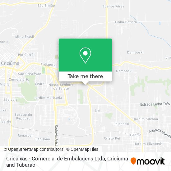 Cricaixas - Comercial de Embalagens Ltda map