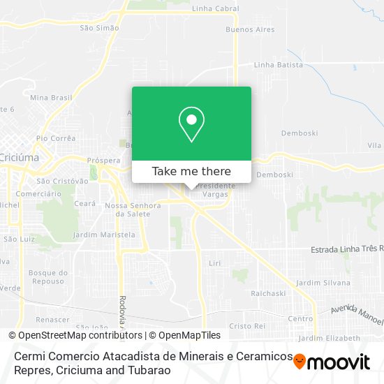 Mapa Cermi Comercio Atacadista de Minerais e Ceramicos Repres