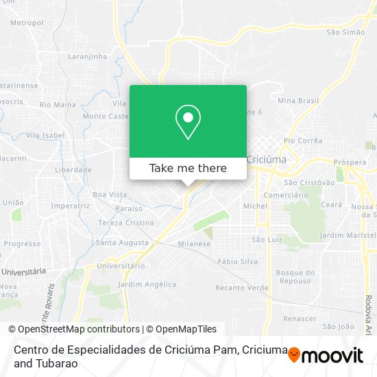 Centro de Especialidades de Criciúma Pam map