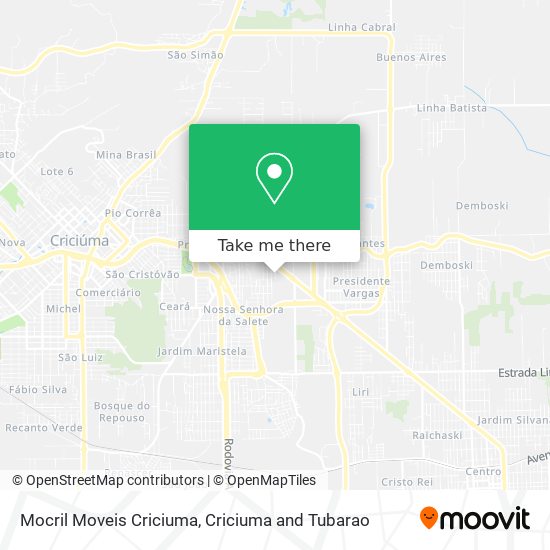 Mapa Mocril Moveis Criciuma