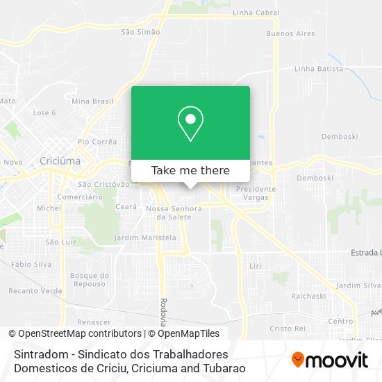 Mapa Sintradom - Sindicato dos Trabalhadores Domesticos de Criciu